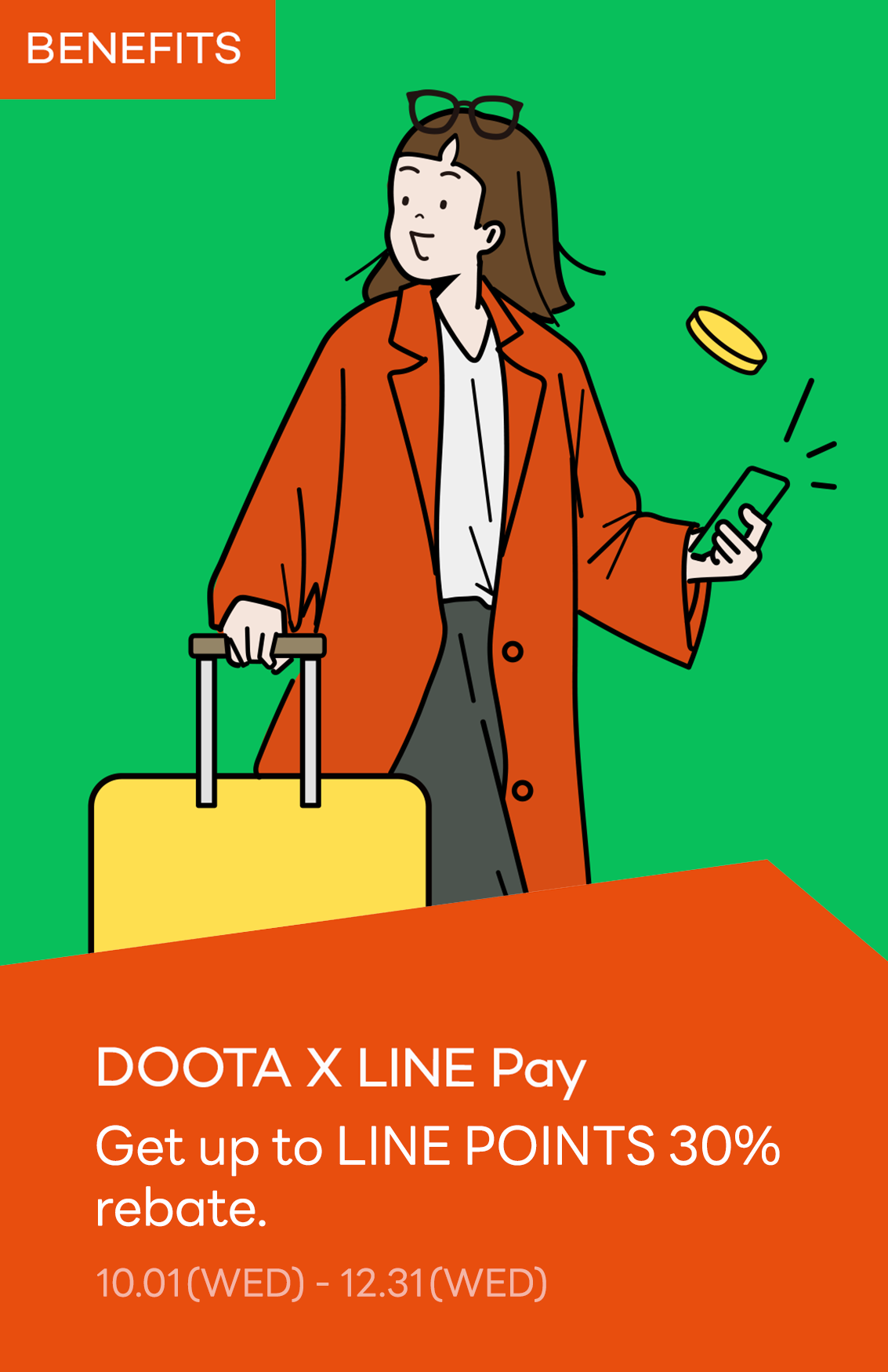 DOOTA X LINE Pay Get up to LINE POINTS 30% rebate.