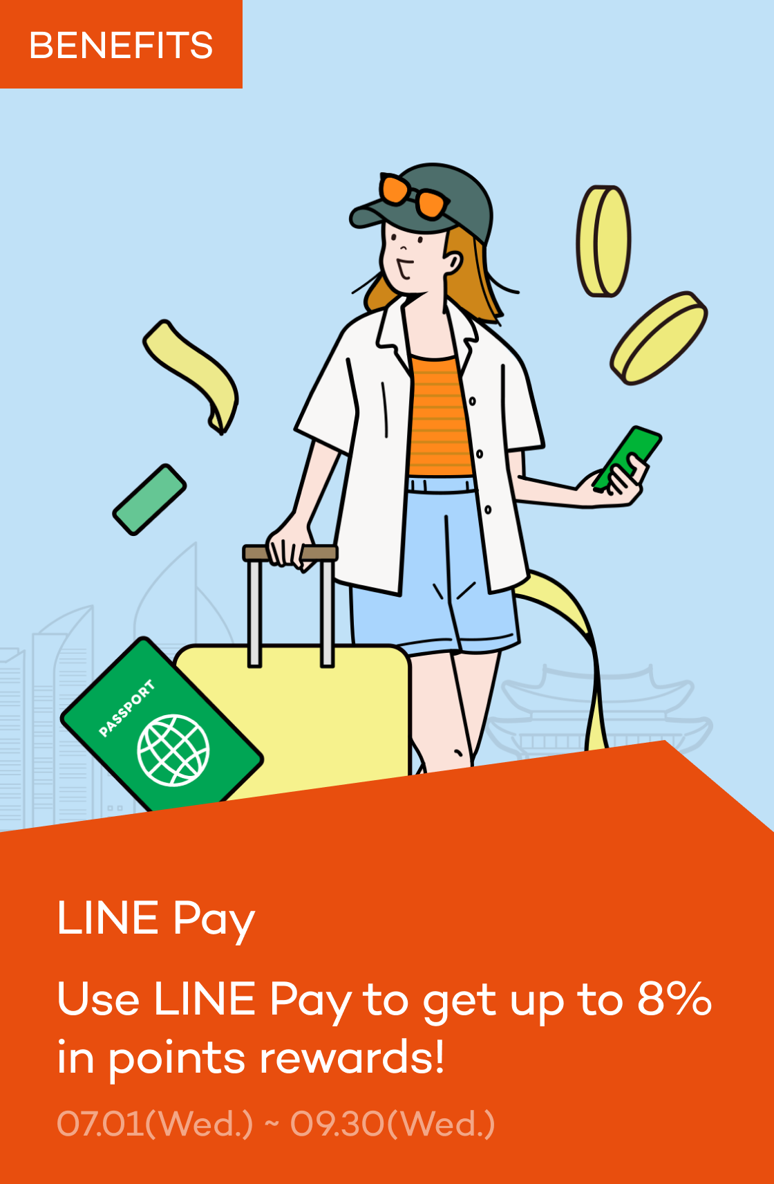 LINE Pay Use LINE Pay to get up to 8% in points rewards!